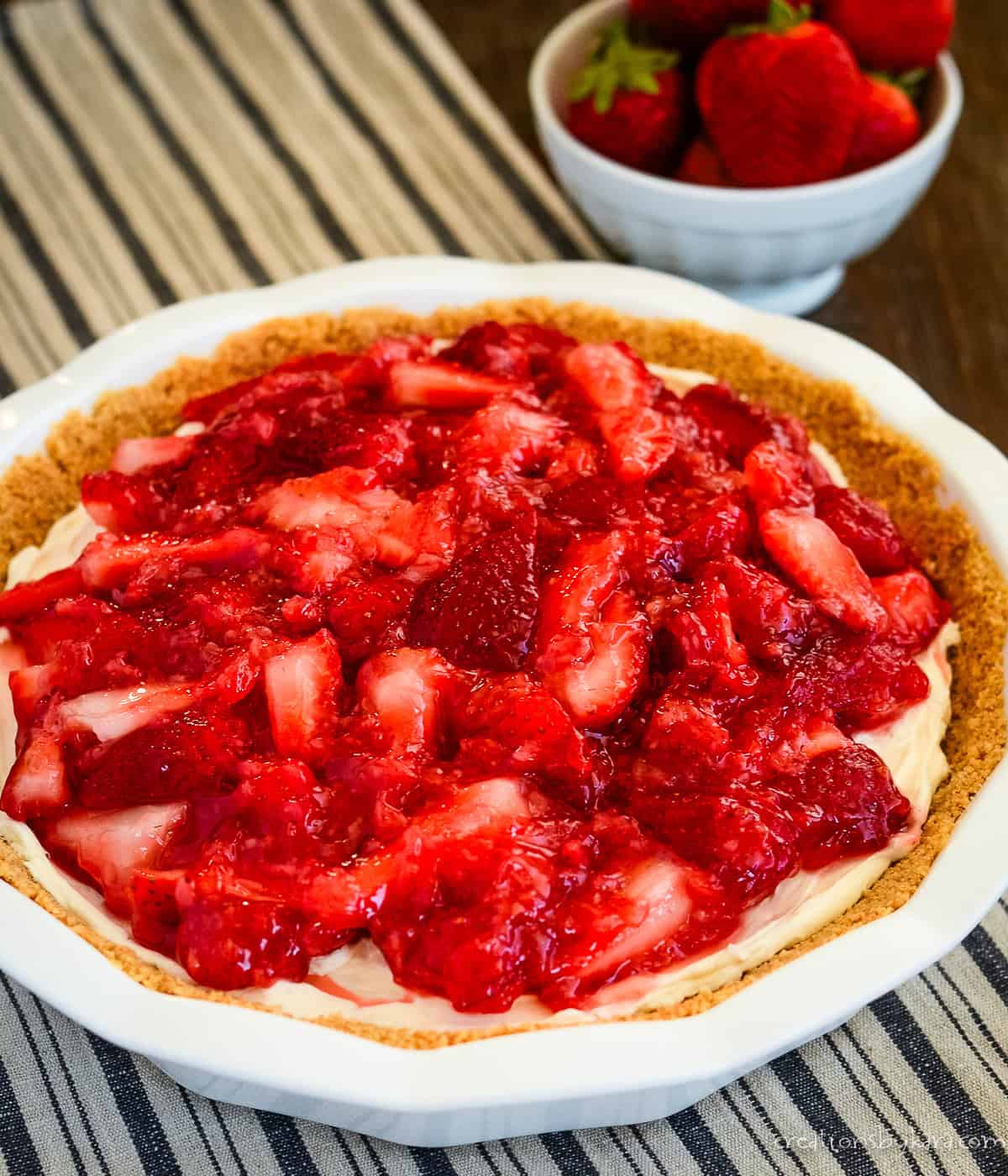 whole strawberry cream cheese pie