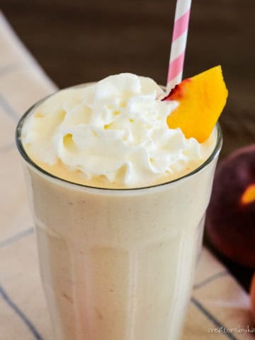 homemade peach milkshake