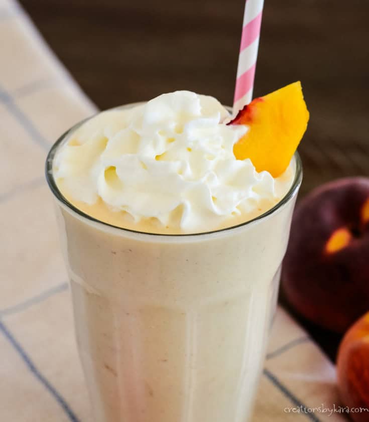 homemade peach milkshake