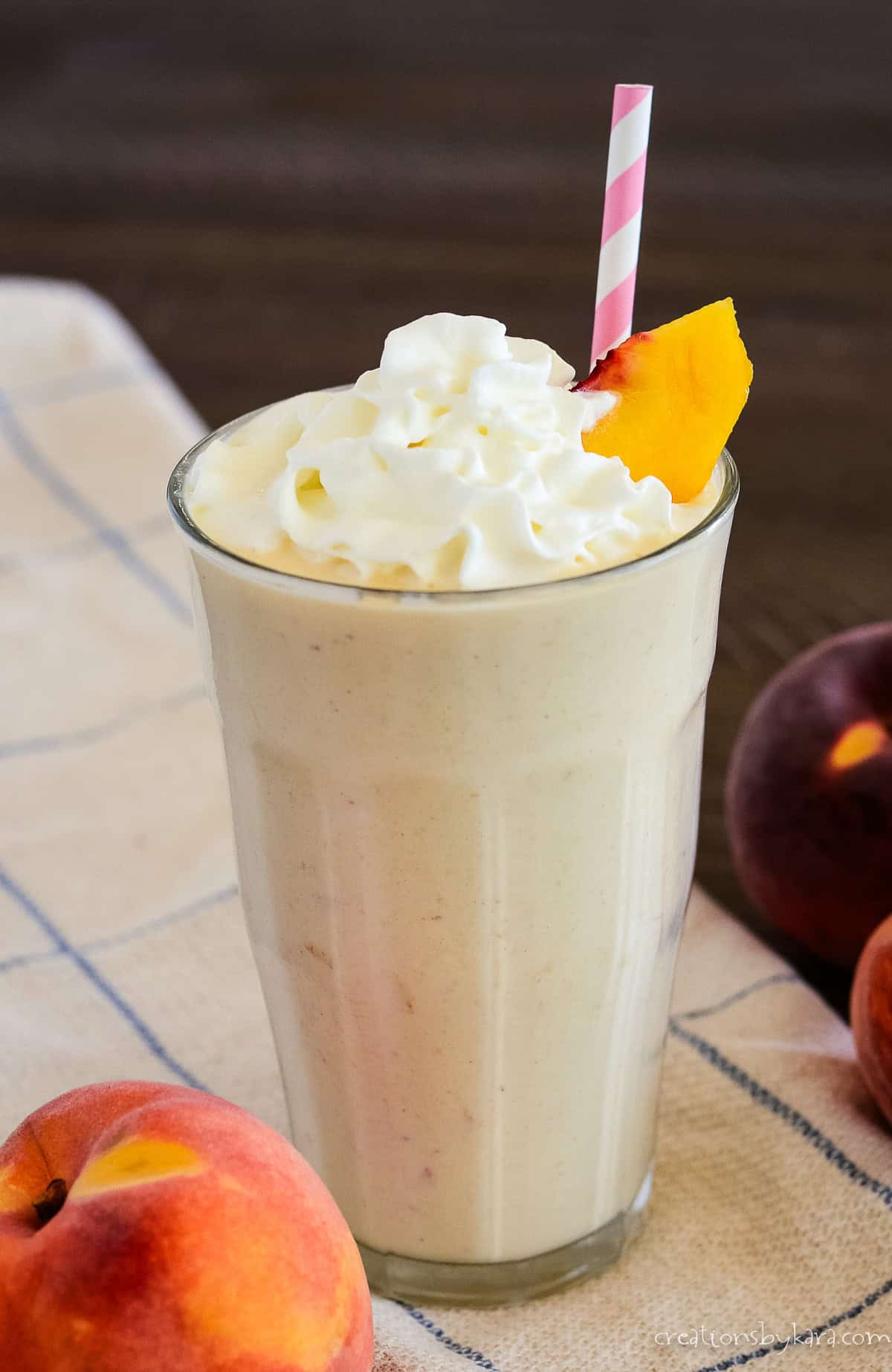 shake with fresh peaches