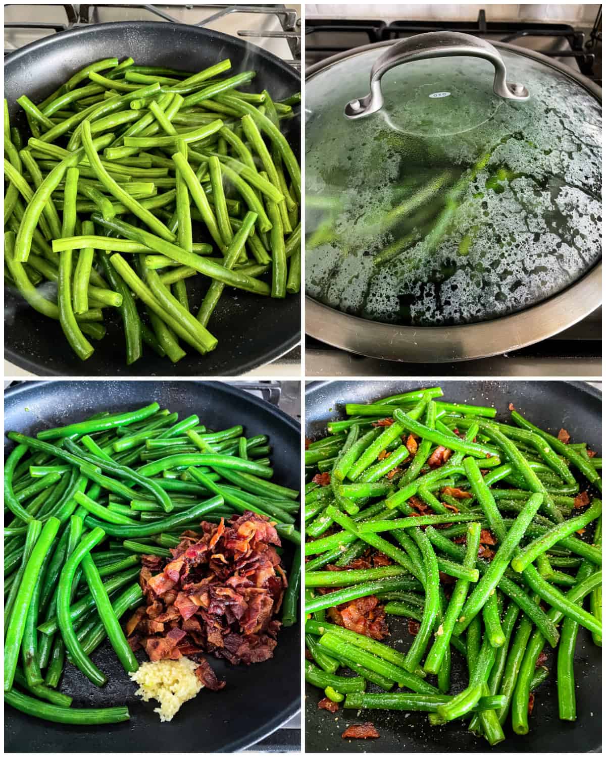 process shots - how to make green beans with bacon