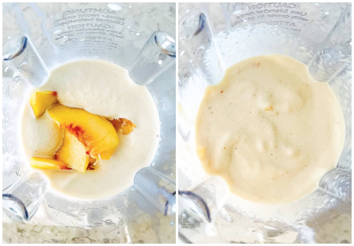 process shots-how to make the best peach milkshake