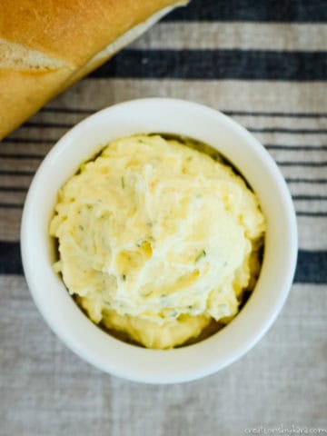 bowl of garlic bread spread