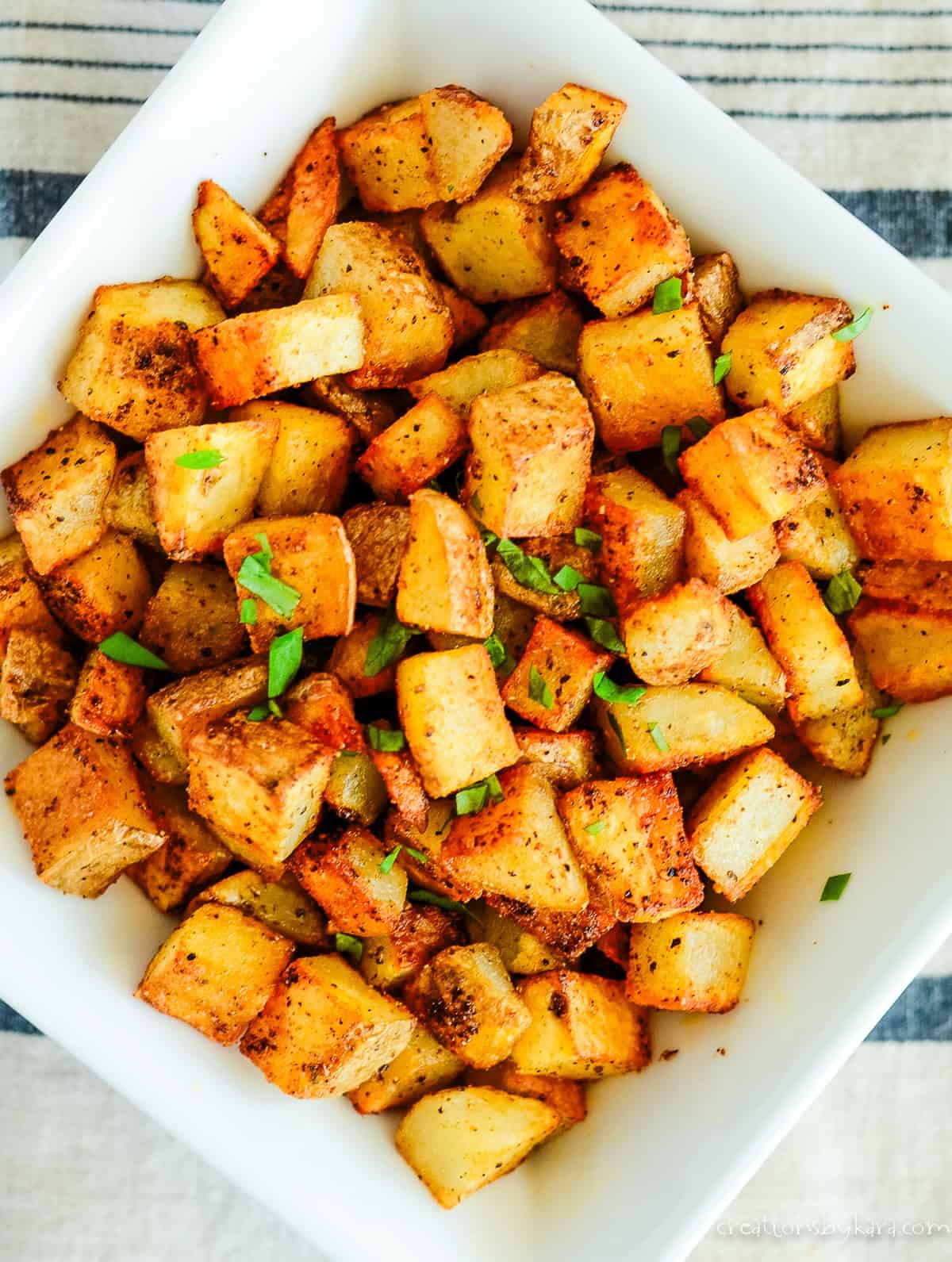 dish of crispy sauteed diced potatoes