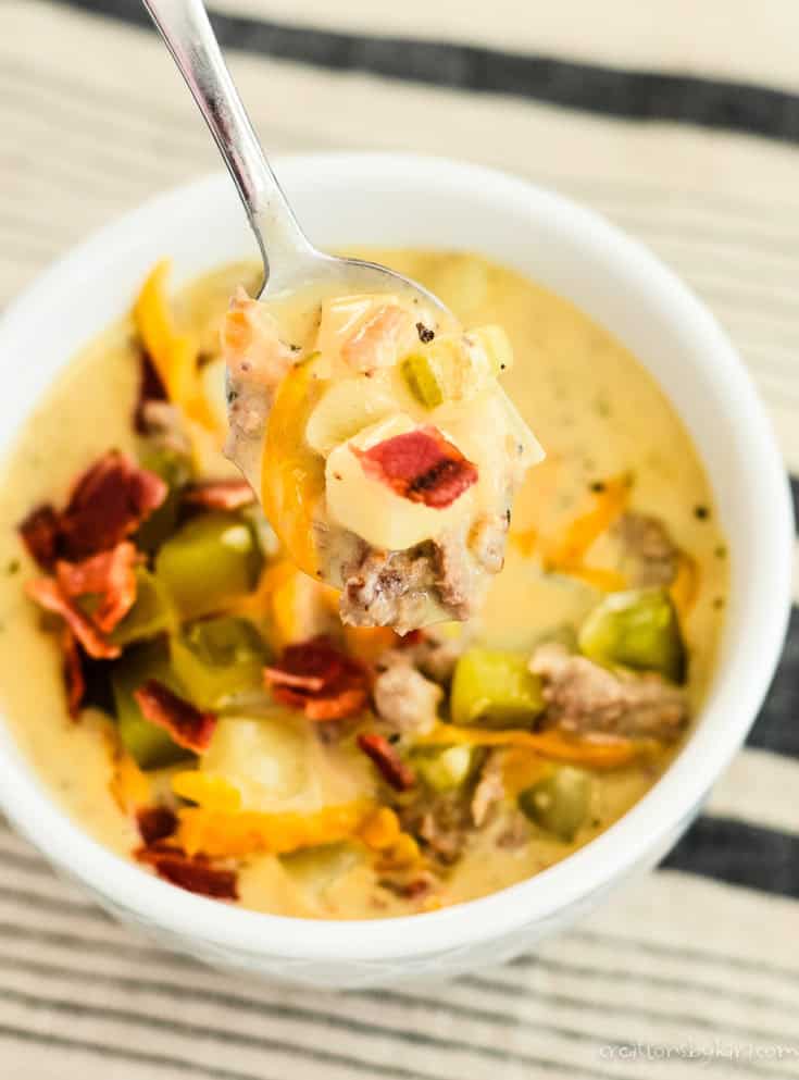 spoonful of velveeta cheeseburger soup