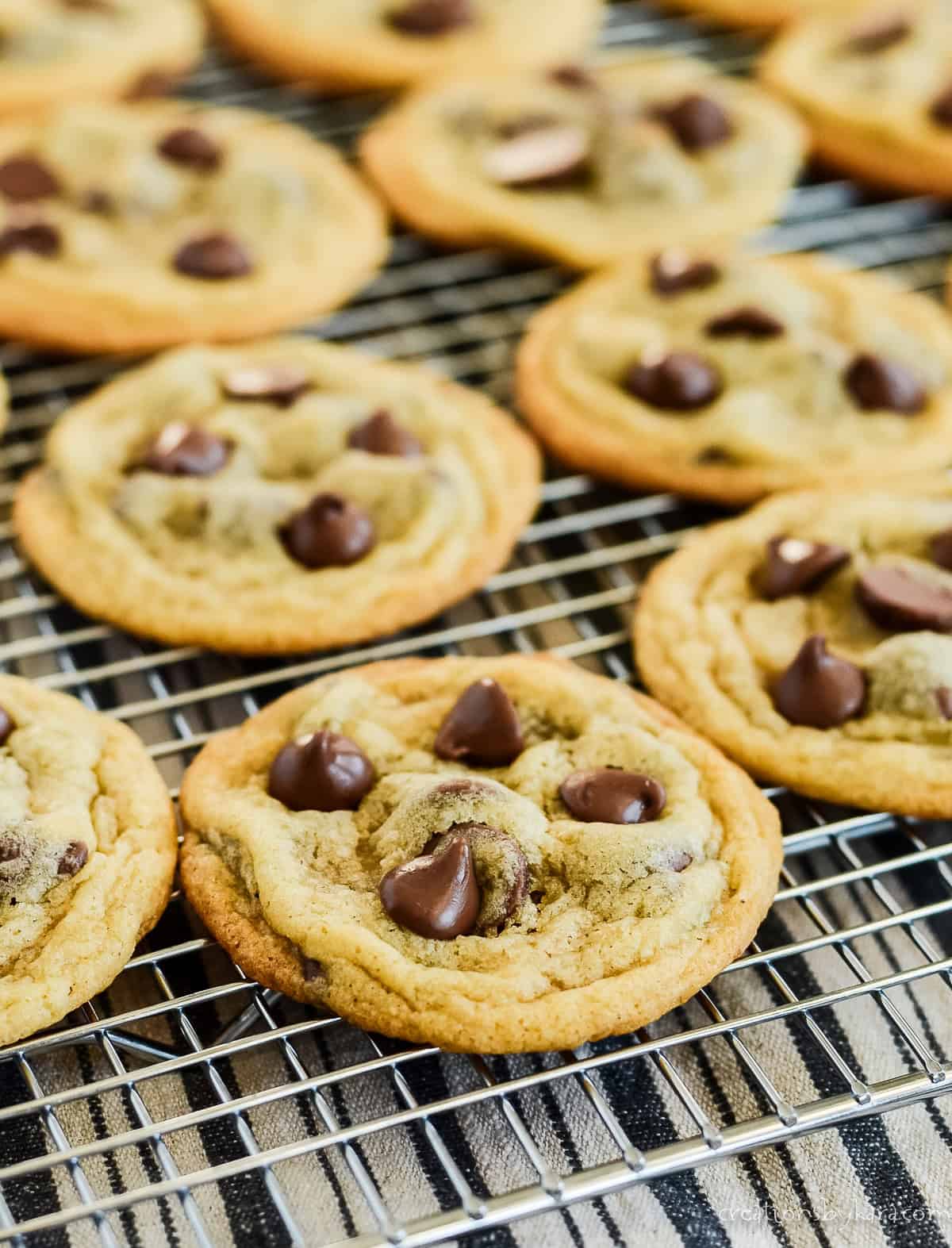 cookies cooling on a wire rack