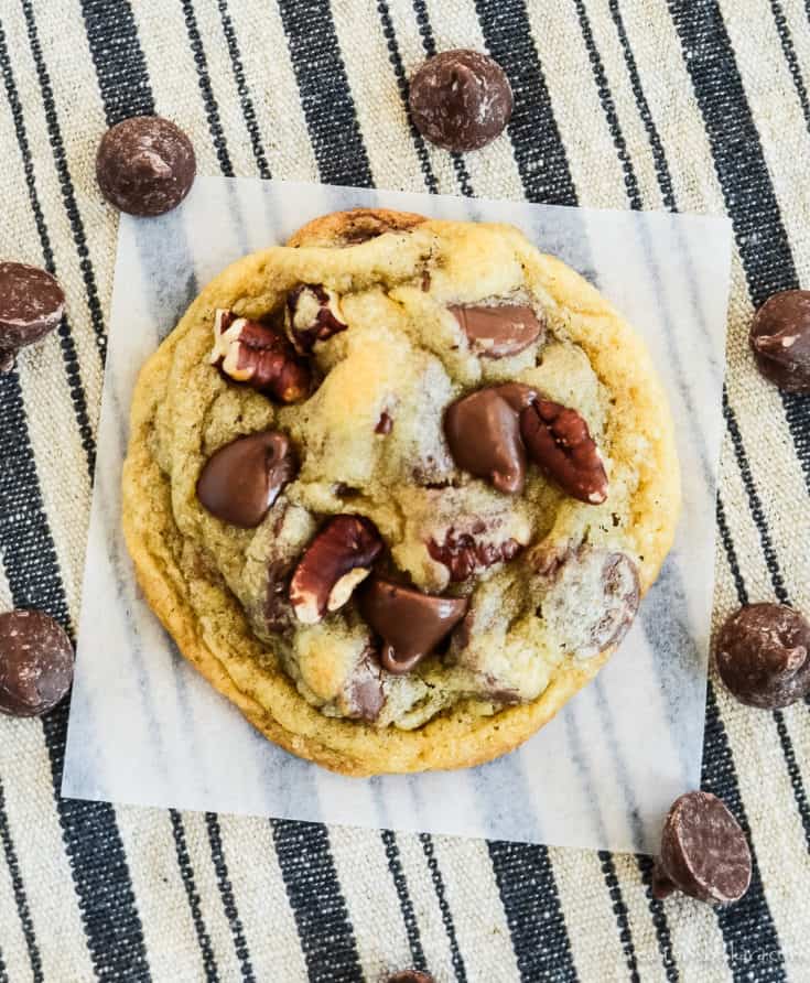 ghirardelli chocolate chip cookie with pecans