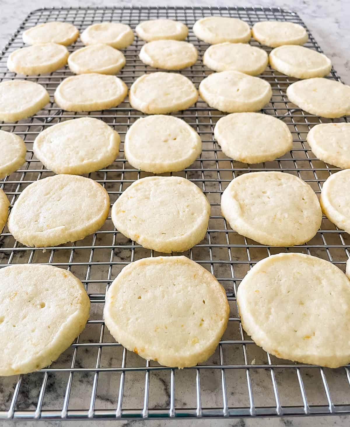 italian lemon cookies cooling on a wire rack