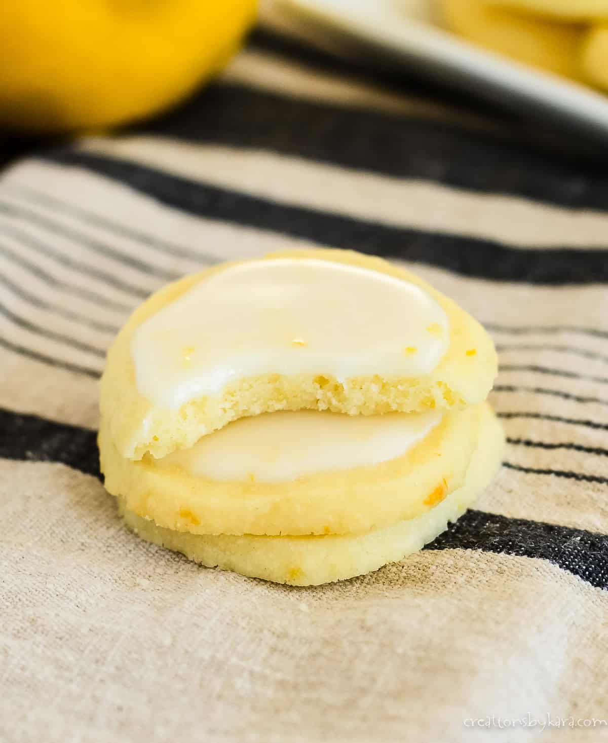 stack of easy glazed Italian lemon cookies