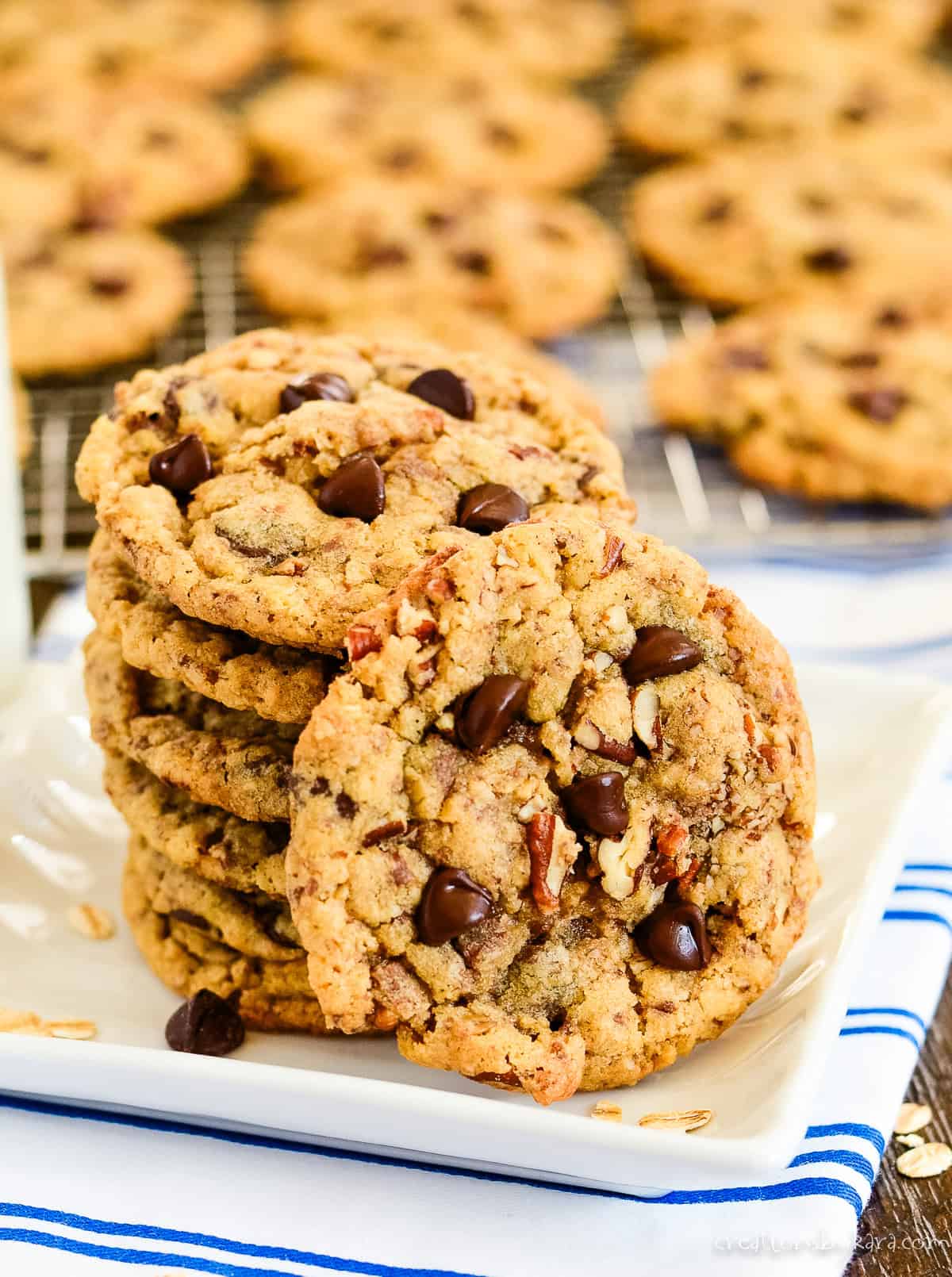 stack of neiman marcus chocolate chip cookies