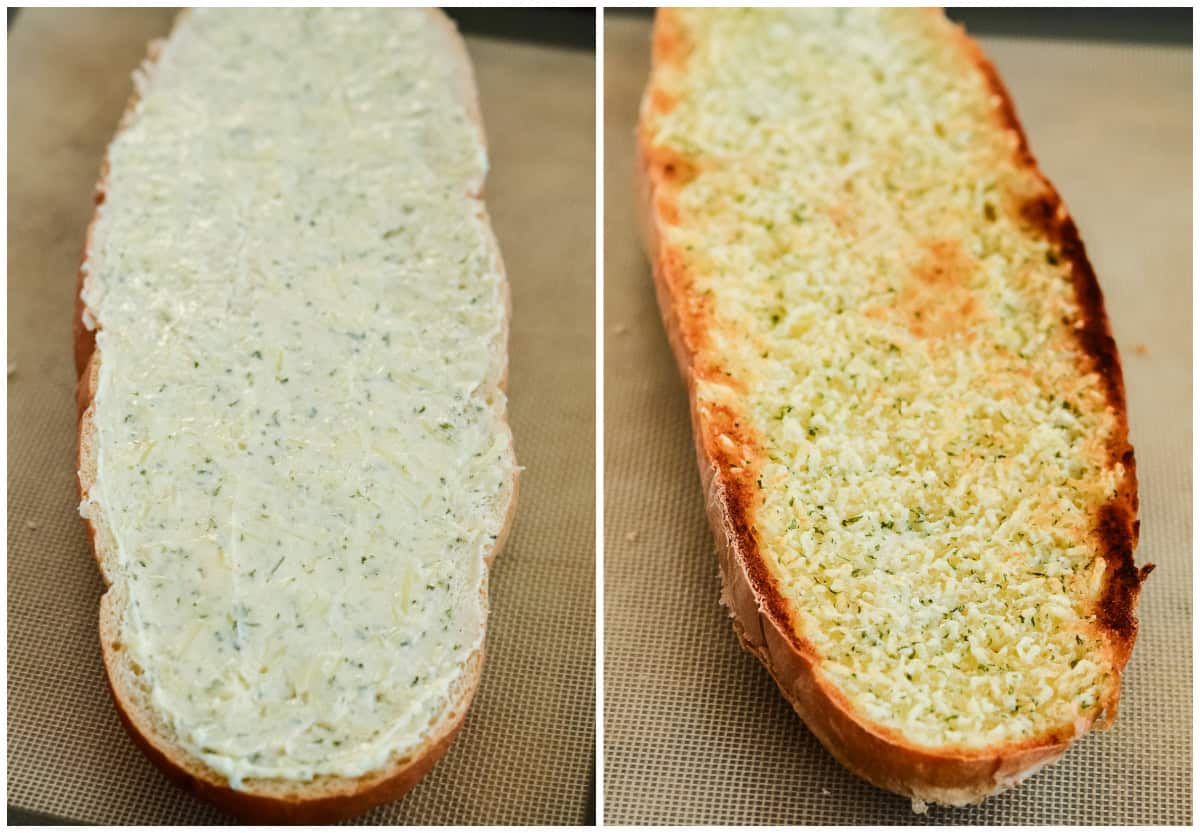 process shots - how to make crunchy garlic bread