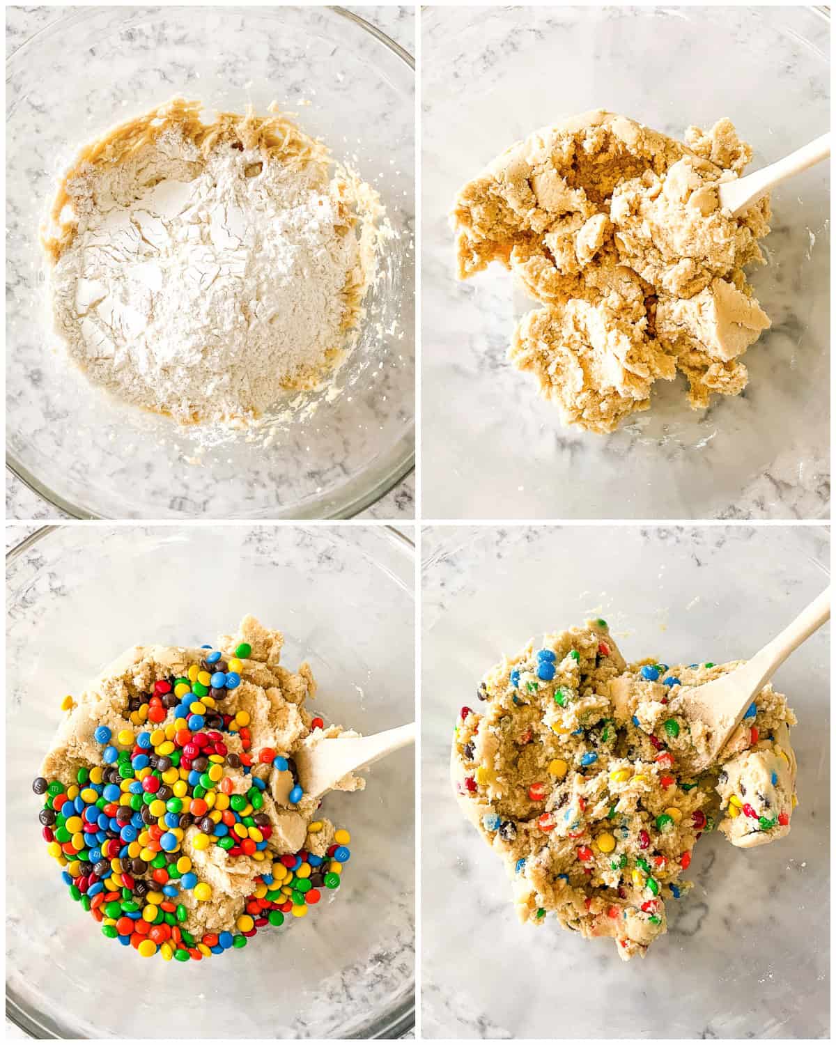 process shots - how to make mini m&m cookies