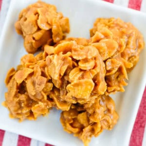 plate of peanut butter cornflake candy