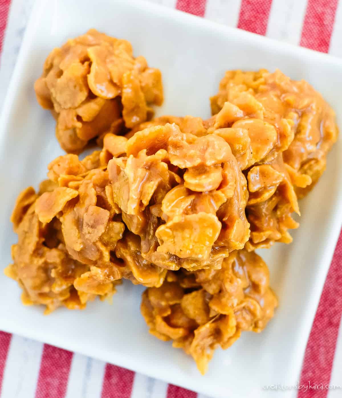 plate of peanut butter cornflake candy