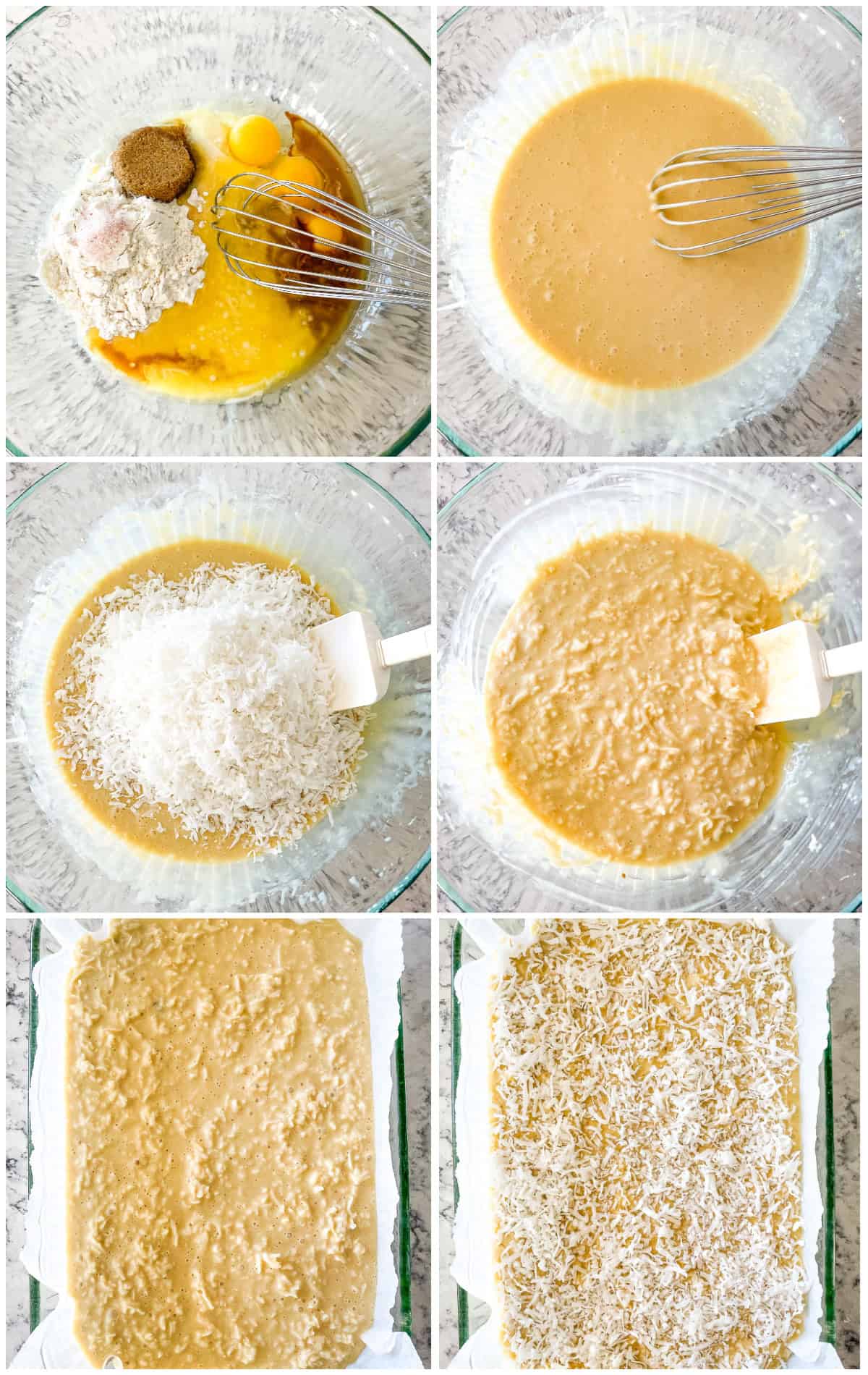 process shots - how to make coconut bars filling