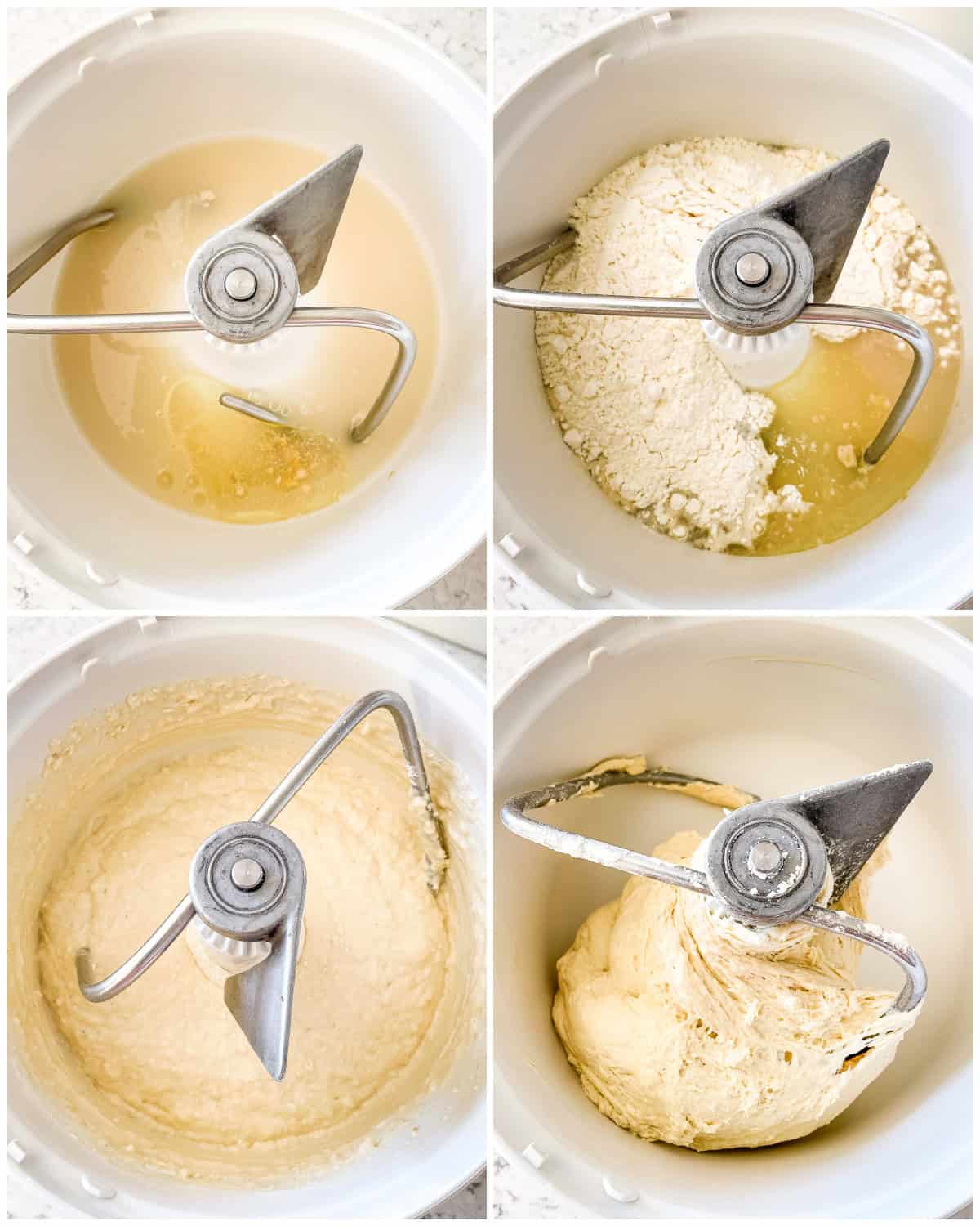 process shots - making dough for bread bowls