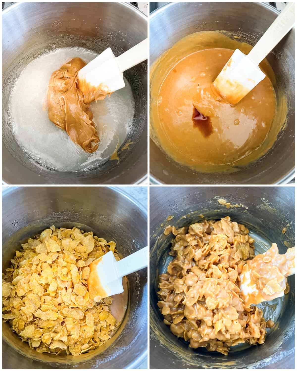 process shots - how to make peanut butter cornflake candy