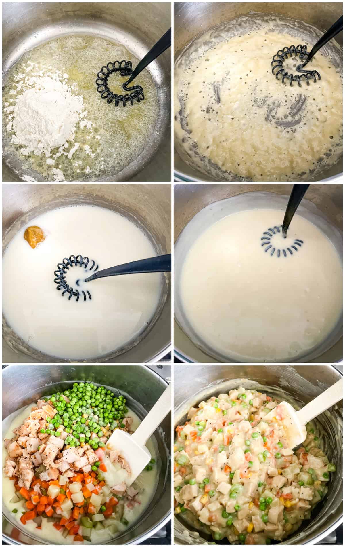 process shots - filling for chicken pot pies