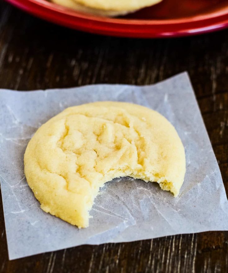 amish sugar cookie on a piece of waxed paper