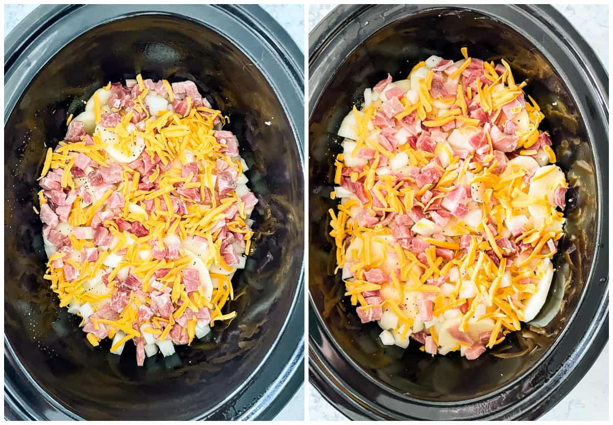 how to make scalloped potatoes in ham in a slow cooker